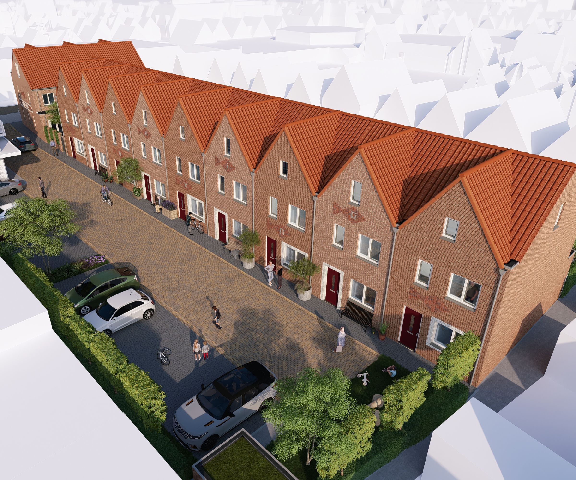 Artist impression Bokkingstraat woningen