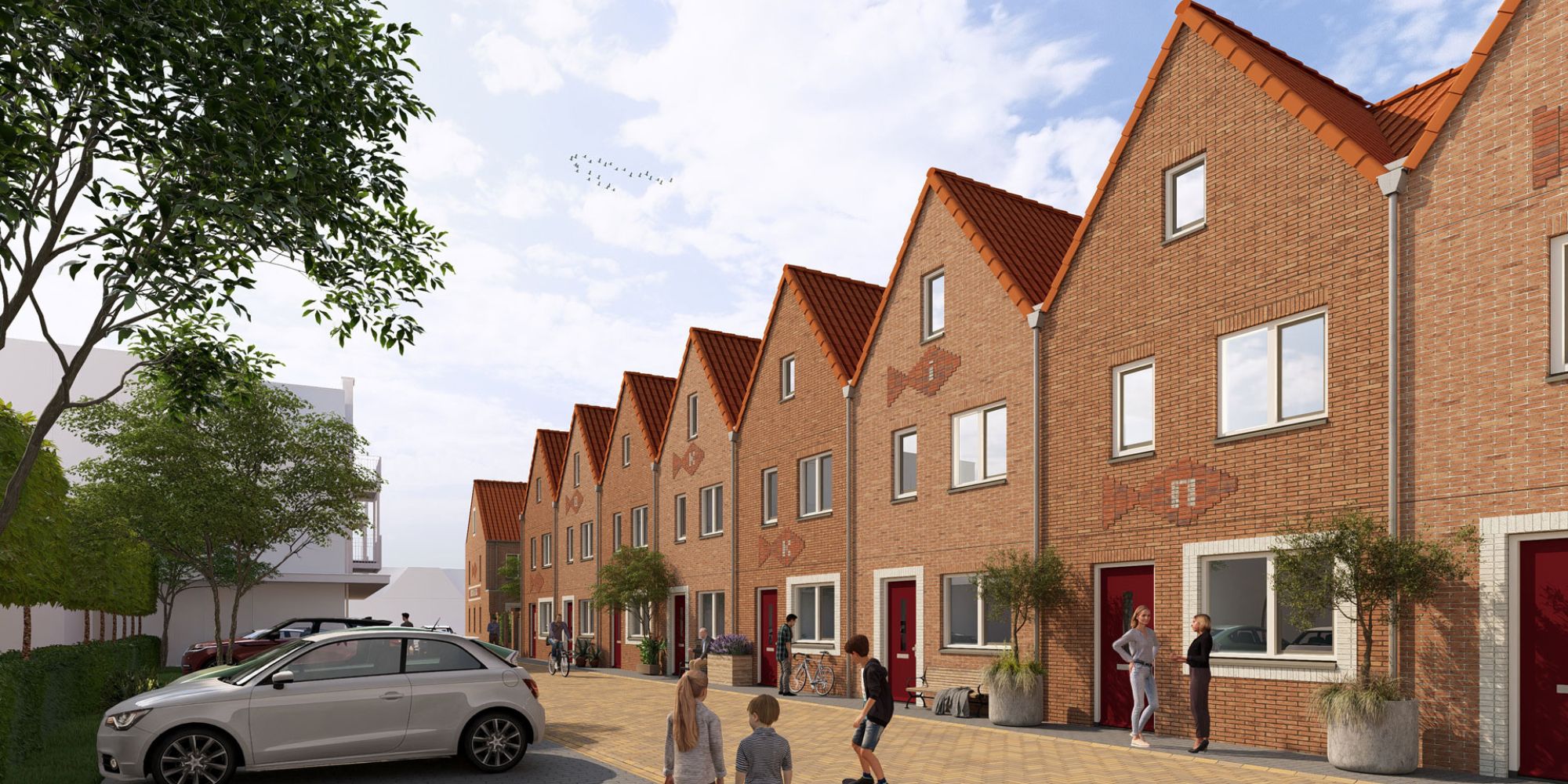 Straataanzicht woningen Bokkingstraat